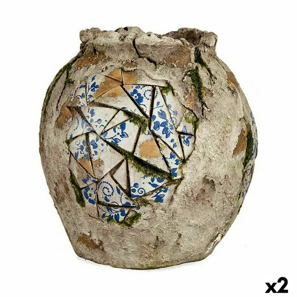 Koristeellinen puutarhahahmo Ibergarden Polyresiini Maljakko 27 x 27 x 27 cm (2 osaa)