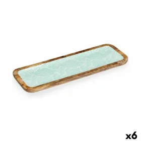 Galda rotājums Gift Decor Balts Brūns Zaļš Poliesters Sveķi Mango koks 45 x 15 cm 15,2 x 2,54 x 45,7 cm Augu lapa (6 gb.)