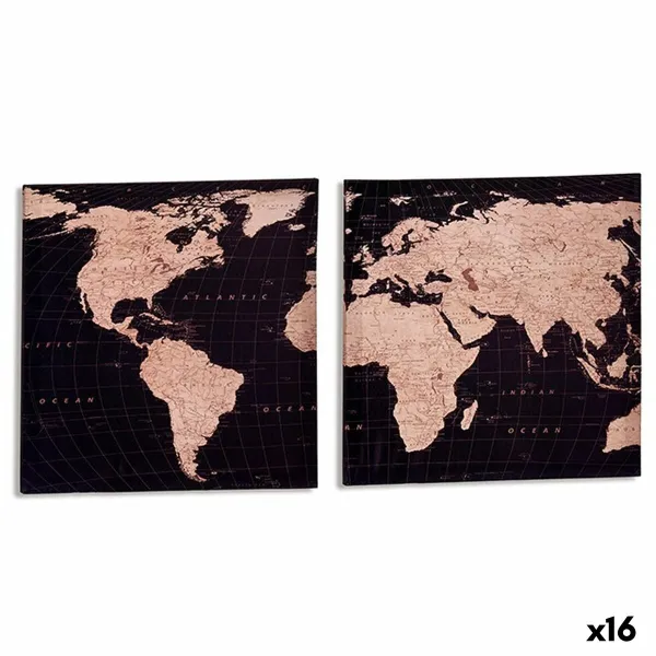 Полотно Gift Decor Карта Мира 1,5 x 40 x 40 cm (16 штук)
