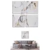 Canvas Gift Decor Canvas 35 x 7 x 35 cm Marble White (4 Pieces) (6 Units)