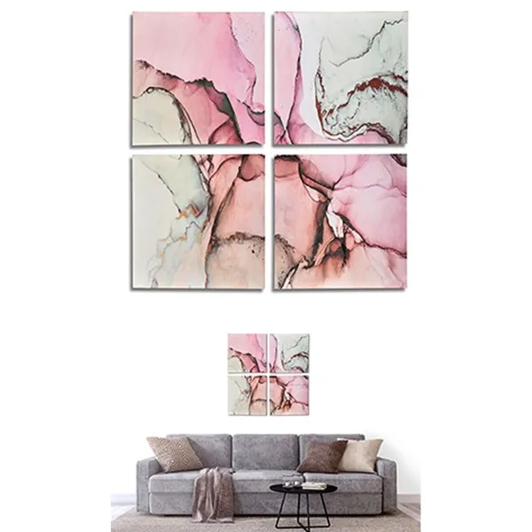 Canvas Gift Decor Canvas 35 x 7 x 35 cm Rozā Marmors (4 Daudzums) (6 gb.)