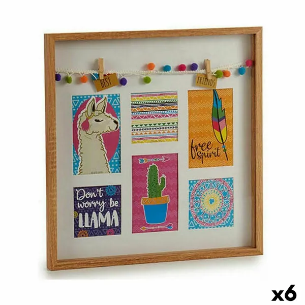 Настенные фоторамки Gift Decor Разноцветный Деревянный пламя Кисточки (6 штук)