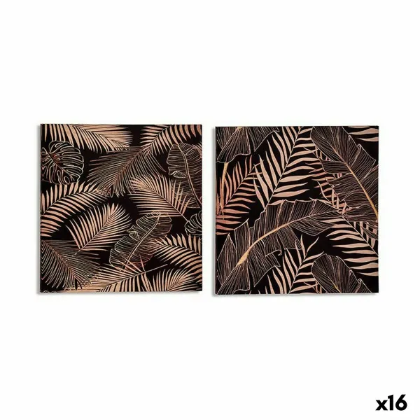 Полотно Gift Decor Чёрный Лист растения 1,5 x 40 x 40 cm (16 штук)