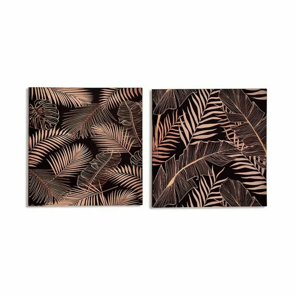 Полотно Gift Decor Чёрный Лист растения 1,5 x 40 x 40 cm (16 штук)
