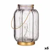Светодиодный фонарь Gift Decor Серый Позолоченный Cтекло Лучи 14 x 22 x 14 cm 13,5 x 22 x 13,5 cm (6 штук)