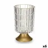 LED žibintas Gift Decor Skaidrus Auksinis stiklas 10,7 x 18 x 10,7 cm (6 vnt.)