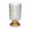 LED žibintas Gift Decor Skaidrus Auksinis stiklas 10,7 x 18 x 10,7 cm (6 vnt.)