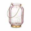 LED žibintas Gift Decor Rožinė Auksinis stiklas Dryžiai 13,5 x 22 x 13,5 cm (6 vnt.)