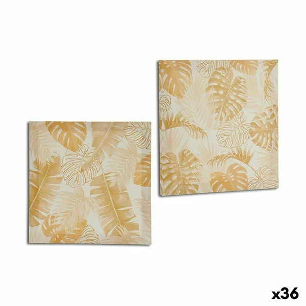 Полотно Gift Decor Позолоченный Лист растения 28 x 28 x 1,5 cm (36 штук)