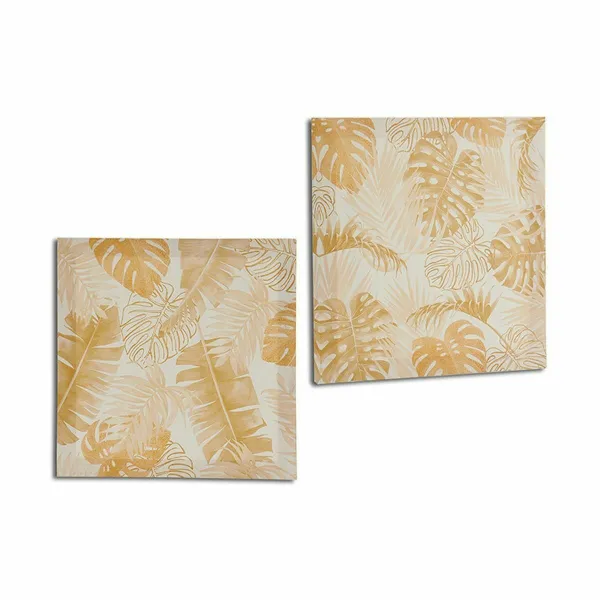Полотно Gift Decor Позолоченный Лист растения 28 x 28 x 1,5 cm (36 штук)