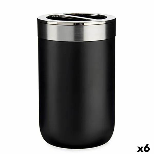Zobu birstu turētājs Berilo Melns Sudrabains Plastmasa 7,7 x 11,5 x 7,7 cm 7,7 x 11,2 x 7,7 cm (6 gb.)