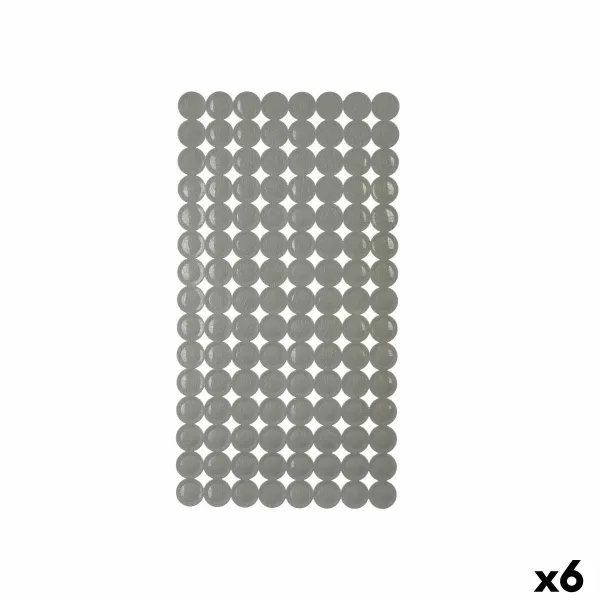 Non-slip Shower Mat Berilo Grey PVC 6 x 38 x 6 cm 6 x 36 x 6 cm 68 x 36 x 1 cm (6 Units)