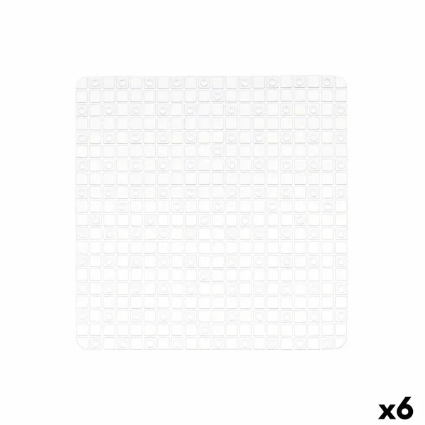 Non-slip Shower Mat Berilo Transparent PVC 6 x 50 x 6 cm 50,3 x 50,3 x 0,7 cm Frames (6 Units)