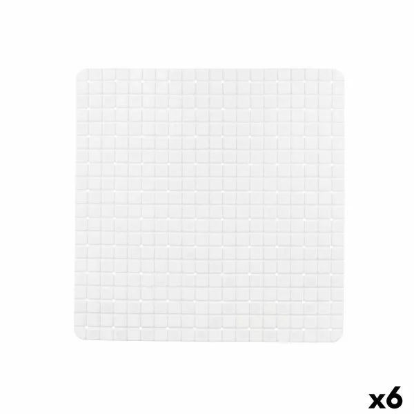Нескользящий коврик для душа Berilo Белый PVC 6 x 50 x 6 cm 50,3 x 50,3 x 0,7 cm фотографии (6 штук)