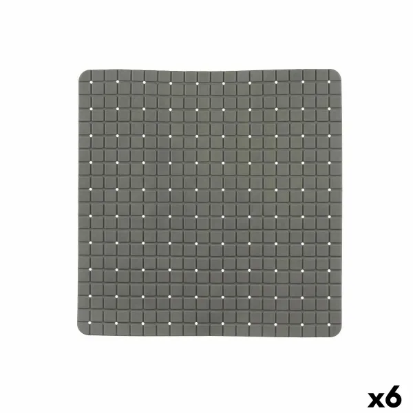 Neslīdošs dušas paklājs Berilo Pelēks PVC 6 x 50 x 6 cm 50,3 x 50,3 x 0,7 cm Rāmji (6 gb.)