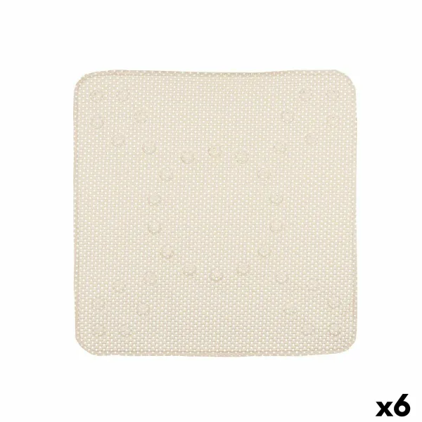 Нескользящий коврик для душа Berilo Бежевый PVC 53 x 52,5 x 1 cm (6 штук)