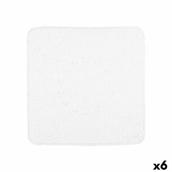 Нескользящий коврик для душа Berilo Белый PVC 53 x 52,5 x 1 cm (6 штук)