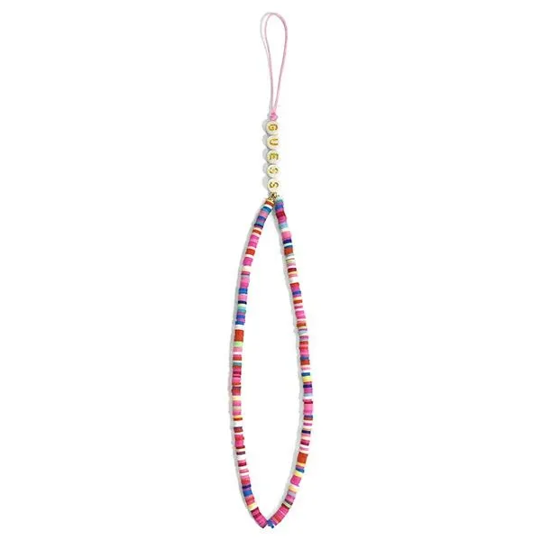 Guess Phone Strap Beads Heishi Multicolor Pink