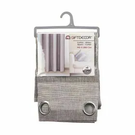 Curtain Gift Decor White Grey 140 x 0,1 x 260 cm (6 Units)