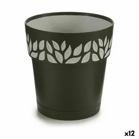 Vazonas su automatiniu drėkinimu Stefanplast Cloe Antracito Plastmasinis 15 x 15 x 15 cm (12 vnt.)