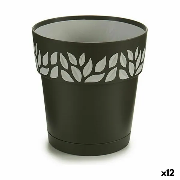 Vazonas su automatiniu drėkinimu Stefanplast Cloe Antracito Plastmasinis 15 x 15 x 15 cm (12 vnt.)