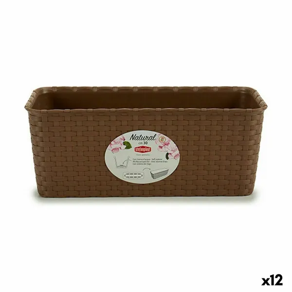 Balkona Puķu Kaste Stefanplast Brūns PVC 13 x 11 x 28,5 cm 29 x 11 x 12,5 cm (12 gb.)