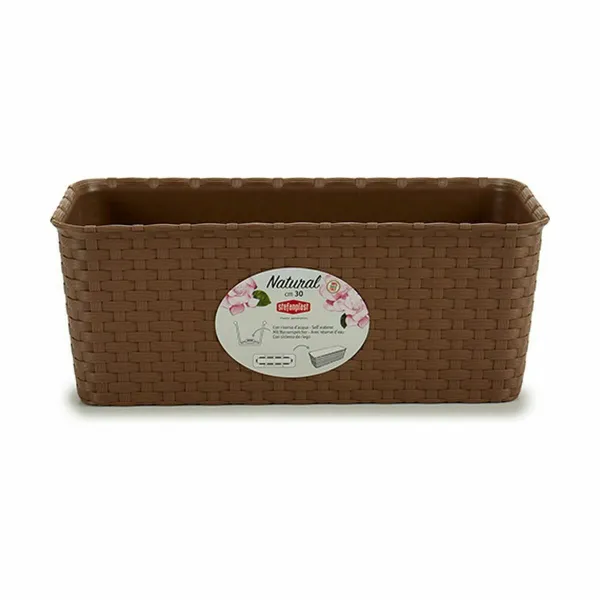 Planter Stefanplast Brown PVC 13 x 11 x 28,5 cm 29 x 11 x 12,5 cm (12 Units)