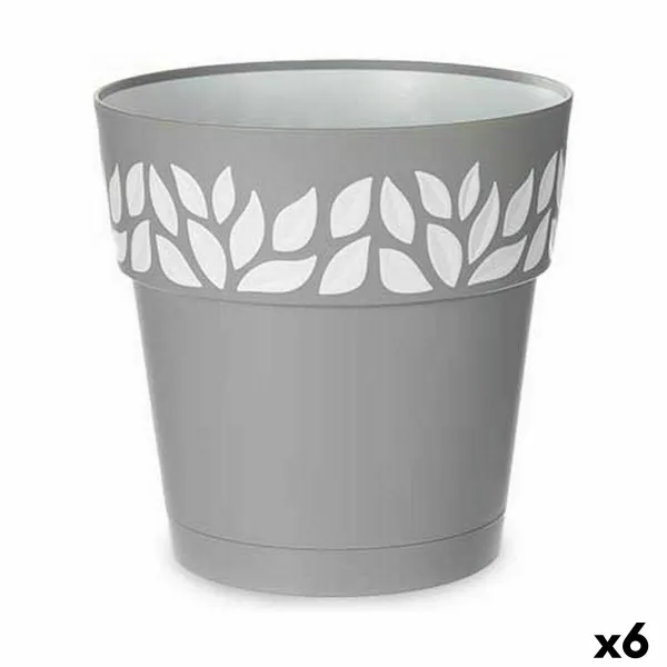 Itsekasteleva kukkaruukku Stefanplast Cloe Harmaa Muovinen 25 x 25 x 25 cm (6 osaa)