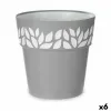 Itsekasteleva kukkaruukku Stefanplast Cloe Harmaa Muovinen 25 x 25 x 25 cm (6 osaa)