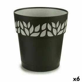 Vazonas su automatiniu drėkinimu Stefanplast Cloe Antracito Plastmasinis 25 x 25 x 25 cm (6 vnt.)