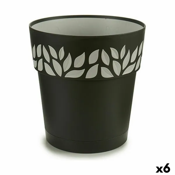 Vazonas su automatiniu drėkinimu Stefanplast Cloe Antracito Plastmasinis 25 x 25 x 25 cm (6 vnt.)