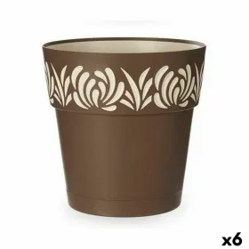 Vazonas su automatiniu drėkinimu Stefanplast Gaia Ruda Plastmasinis 29 x 29 x 29 cm (6 vnt.)