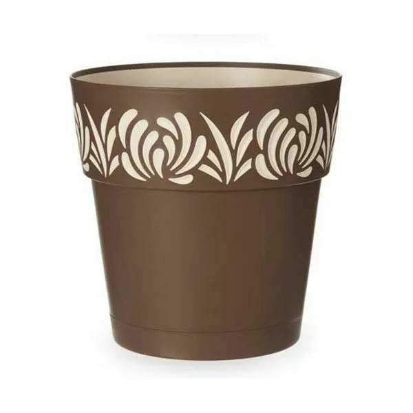 Vazonas su automatiniu drėkinimu Stefanplast Gaia Ruda Plastmasinis 29 x 29 x 29 cm (6 vnt.)