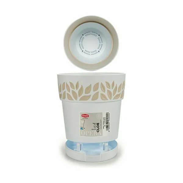 Vazonas su automatiniu drėkinimu Stefanplast Cloe Balta Plastmasinis 15 x 15 x 15 cm (12 vnt.)