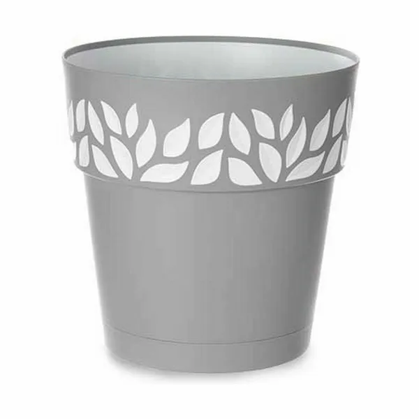 Itsekasteleva kukkaruukku Stefanplast Cloe Harmaa Muovinen 29 x 29 x 29 cm (6 osaa)