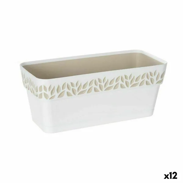 Kukkalaatikko Stefanplast Cloe Valkoinen Muovinen 13,3 x 12,3 x 29,3 cm (12 osaa)