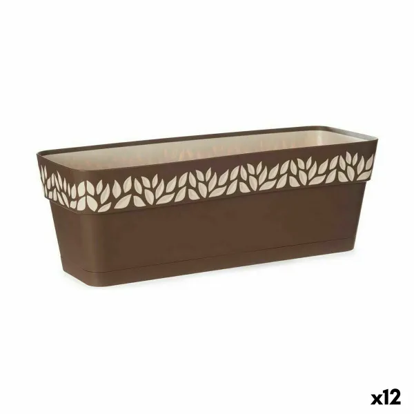 Balkona Puķu Kaste Stefanplast Cloe Brūns Plastmasa 49,5 x 17 x 19 cm (12 gb.)