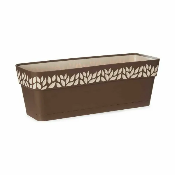 Balkona Puķu Kaste Stefanplast Cloe Brūns Plastmasa 49,5 x 17 x 19 cm (12 gb.)