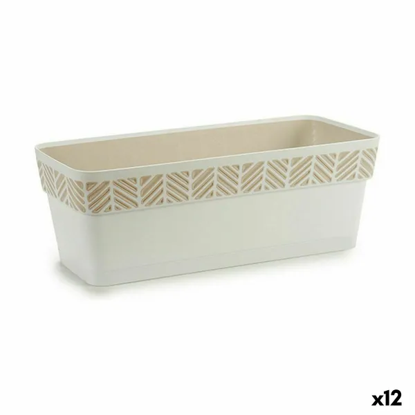 Balkona Puķu Kaste Stefanplast Orfeo Balts Plastmasa 18,5 x 17 x 49,3 cm (12 gb.)