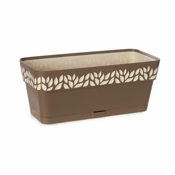 Balkona Puķu Kaste Stefanplast Cloe Brūns Plastmasa 13,3 x 12,3 x 29,3 cm (12 gb.)