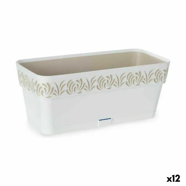 Balkona Puķu Kaste Stefanplast Gaia Balts Plastmasa 13,3 x 12,3 x 29,3 cm (12 gb.)