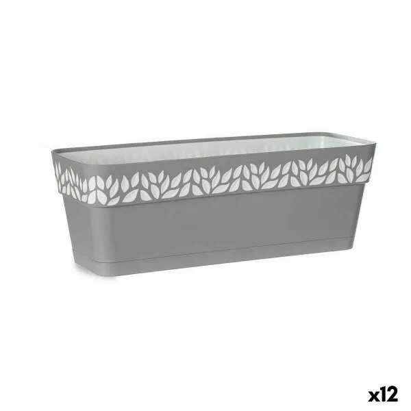 Balkona Puķu Kaste Stefanplast Cloe Pelēks Plastmasa 49,5 x 17 x 19 cm (12 gb.)