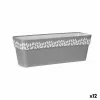 Balkona Puķu Kaste Stefanplast Cloe Pelēks Plastmasa 49,5 x 17 x 19 cm (12 gb.)