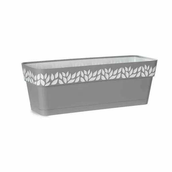 Balkona Puķu Kaste Stefanplast Cloe Pelēks Plastmasa 49,5 x 17 x 19 cm (12 gb.)