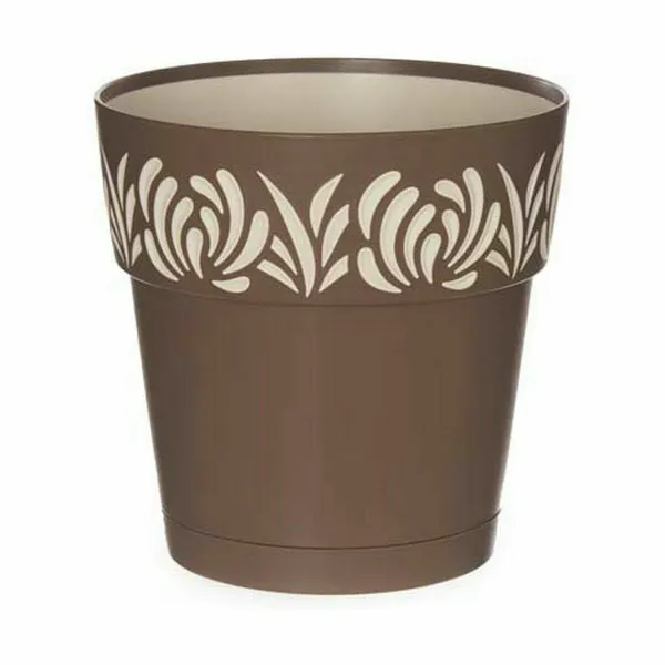 Itsekasteleva kukkaruukku Stefanplast Gaia Ruskea Muovinen 15 x 15 x 15 cm (12 osaa)