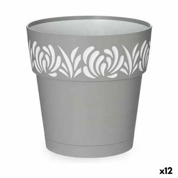 Vazonas su automatiniu drėkinimu Stefanplast Gaia Pilka Plastmasinis 19 x 19 x 19 cm (12 vnt.)