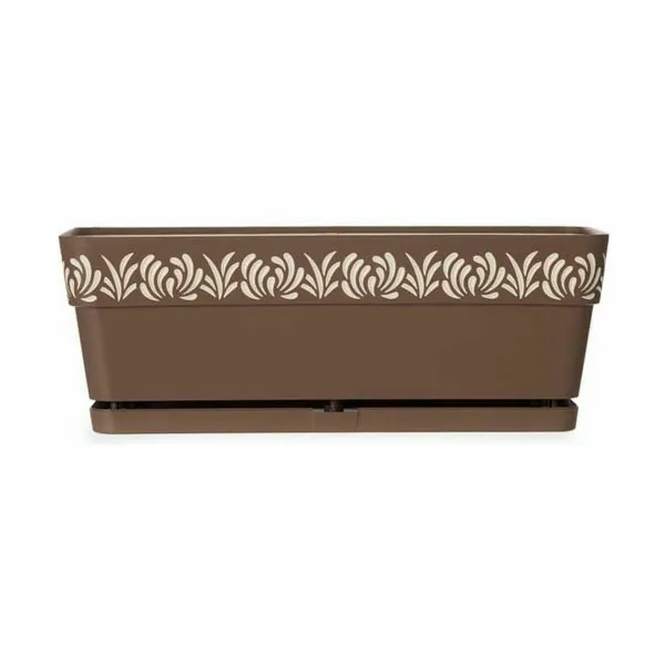 Planter Stefanplast Gaia Brown Plastic 18 x 17 x 49,5 cm 49,5 x 17 x 18 cm (12 Units)