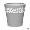 Itsekasteleva kukkaruukku Stefanplast Cloe Harmaa Muovinen 19 x 19 x 19 cm (12 osaa)
