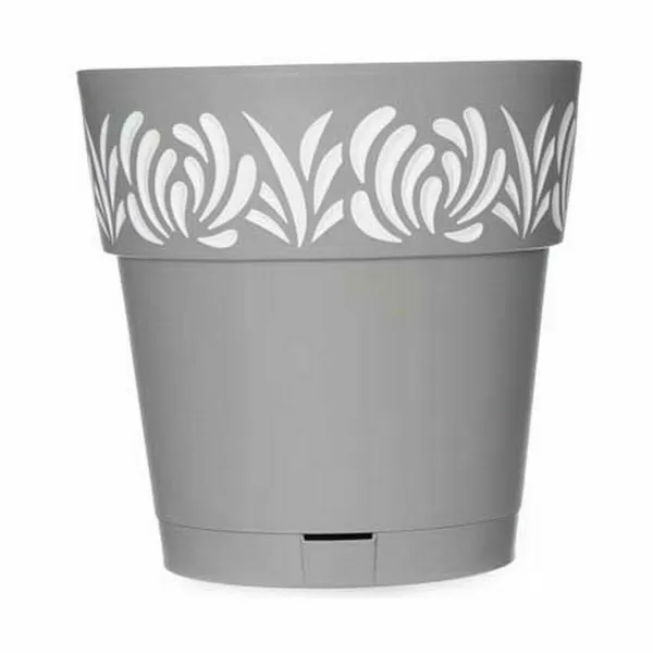 Itsekasteleva kukkaruukku Stefanplast Gaia Harmaa Muovinen 25 x 25 x 25 cm (6 osaa)