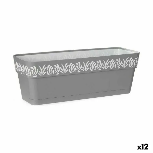 Balkona Puķu Kaste Stefanplast Gaia Pelēks Plastmasa 49,5 x 17 x 19 cm (12 gb.)